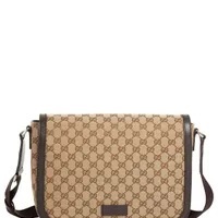 [S] GUCCI GG MONOGRAM LARGE MESSENGER BAG,KHAKI, 449171KY9KN-9886 (SGC52)
