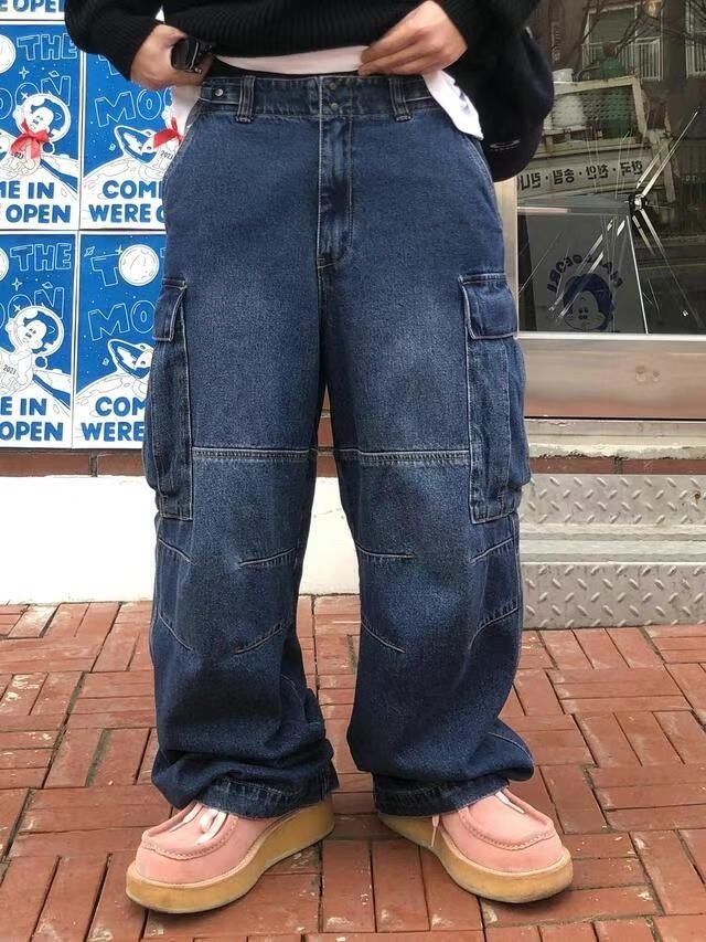🇰🇷韓國 側口袋 結構 原色 牛仔褲