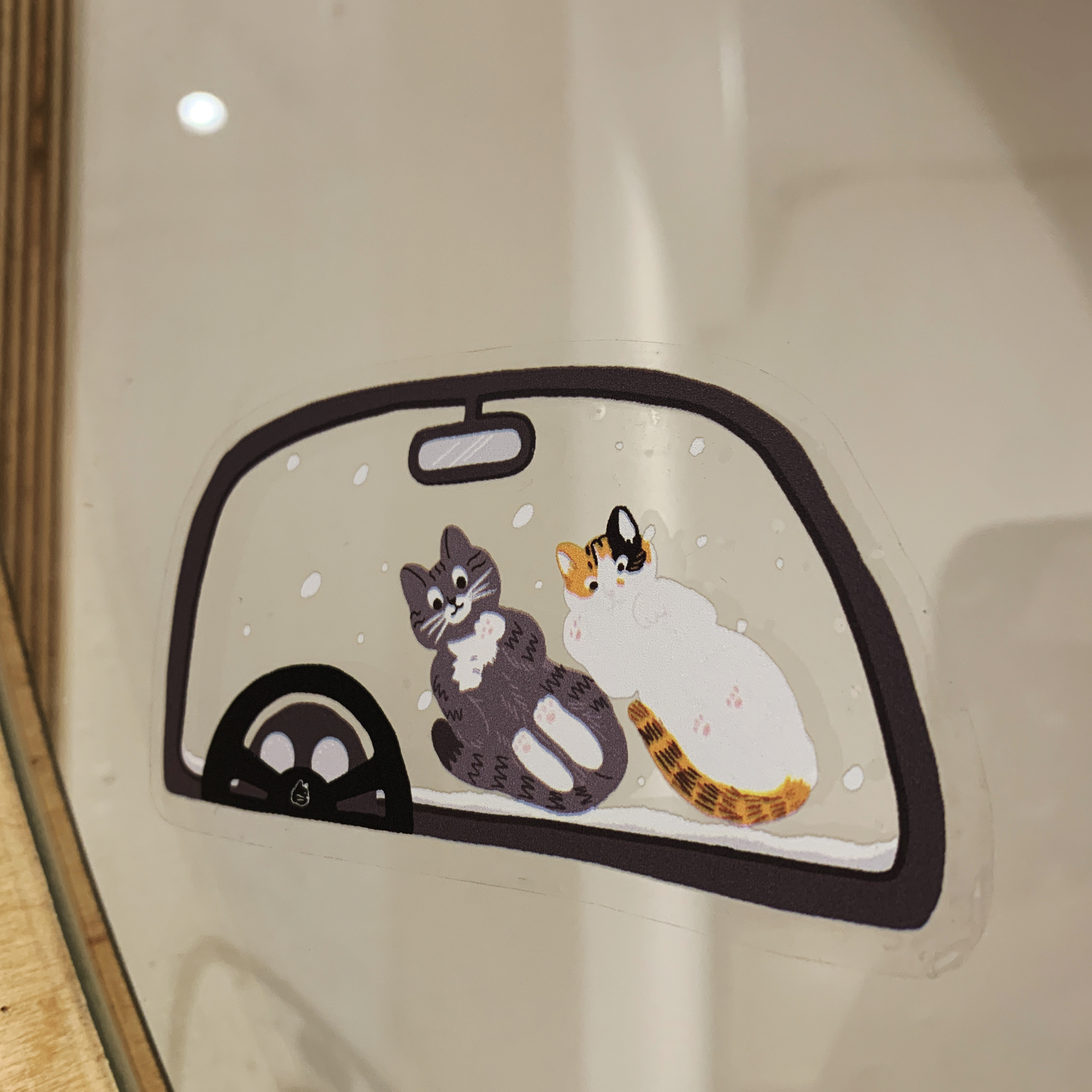 三貓圖鑑 5入透明玻璃貼紙｜三貓俱樂部