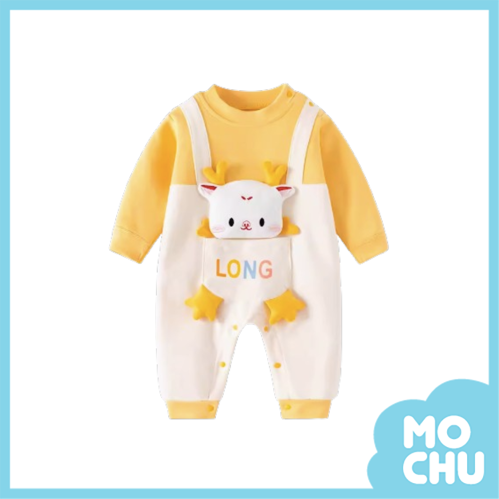 立體小萌龍長袖連身衣