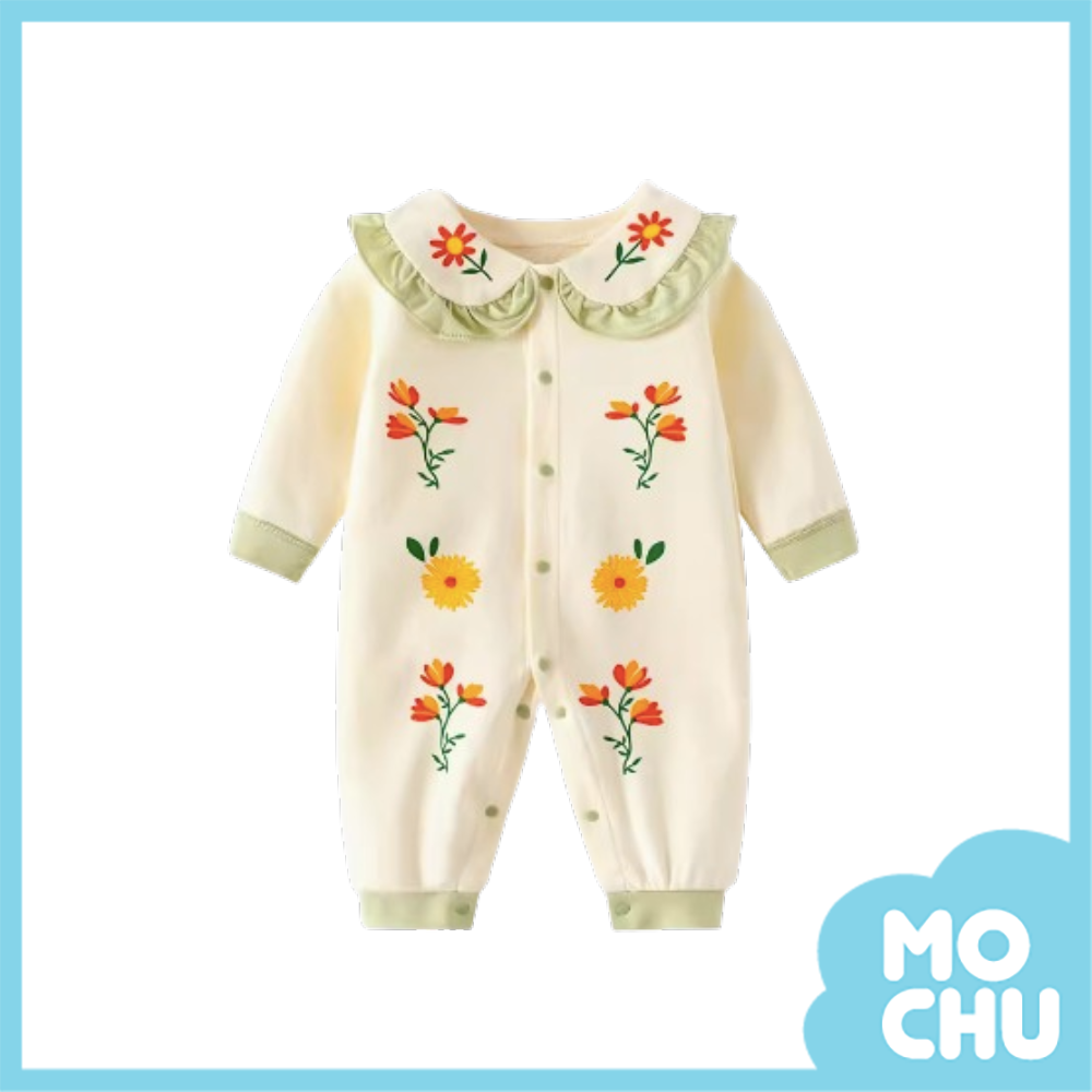 花朵日記長袖連身衣