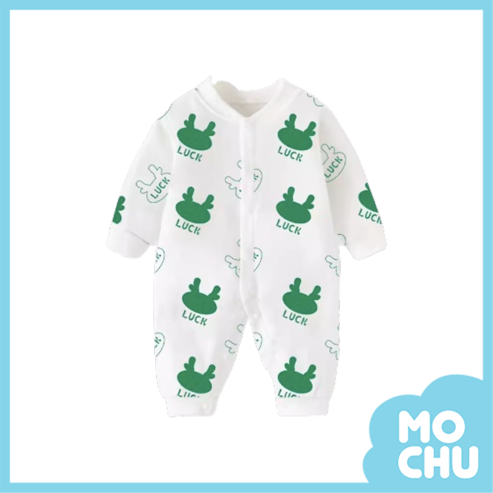 白色滿滿好運龍長袖連身衣