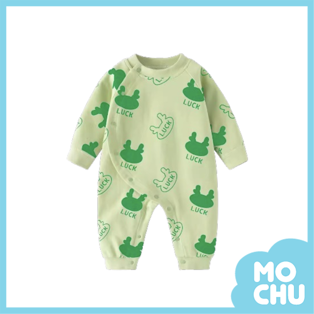 綠色滿滿好運龍長袖連身衣