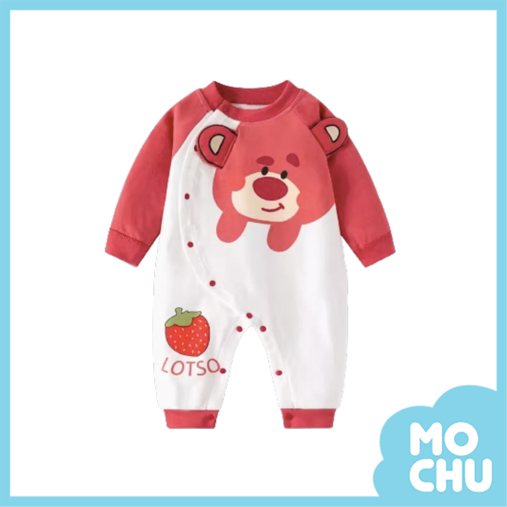 草莓懶懶熊長袖連身衣