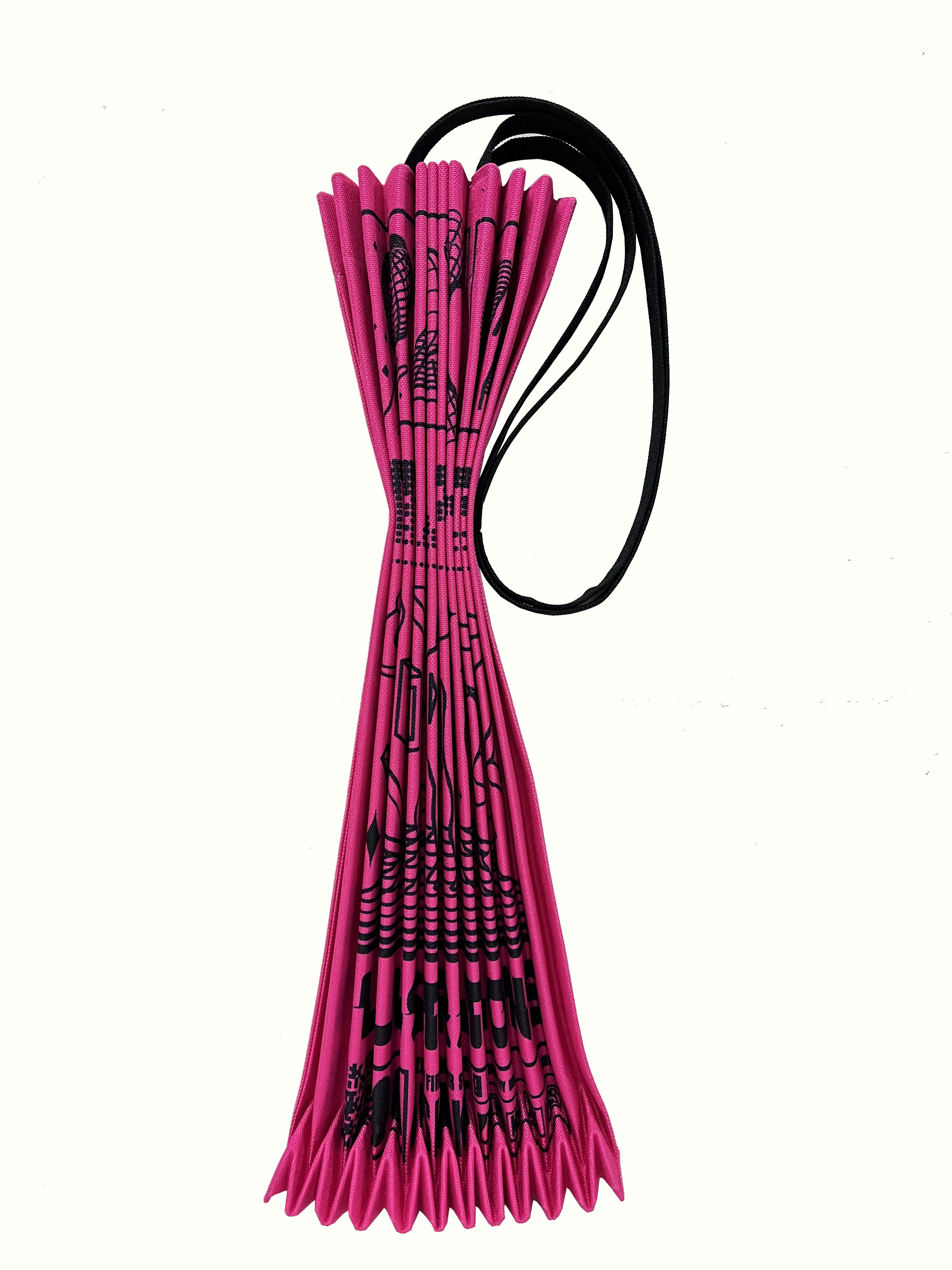 M1240107 | 塗鴉風壓褶包 玫紅色