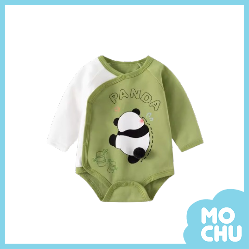 跳舞綠色熊貓長袖包屁衣