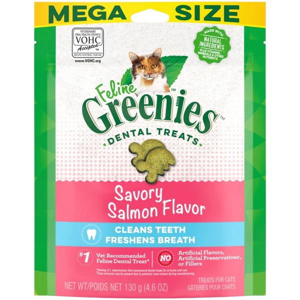 Feline Greenies Savory Salmon Flavored Dental Treats 4.6oz