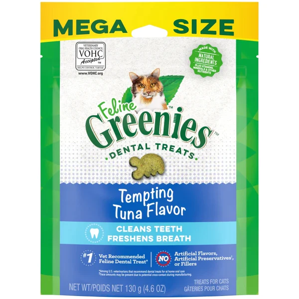 Feline Greenies Tempting Tuna Flavored Dental Treats 4.6 oz