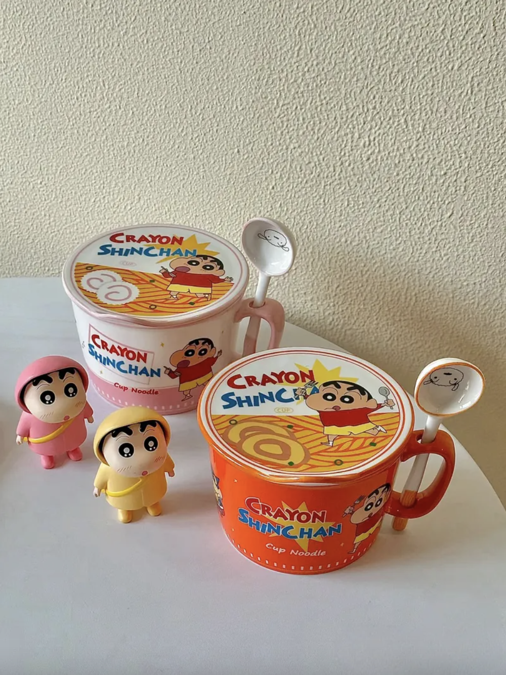 <線上SALE❤️‍🔥>蠟筆小新 陶瓷泡麵碗 附碗蓋+小湯匙
