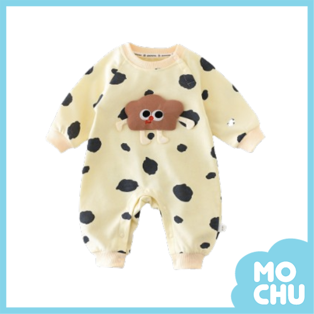 點點吐司人長袖連身衣