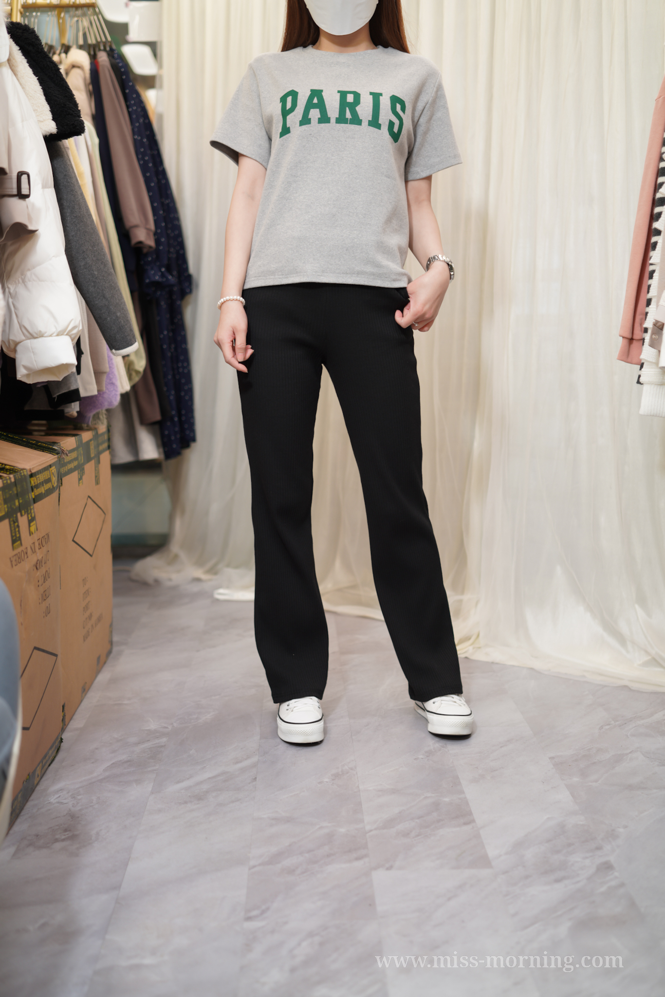 中厚撞色英文字Tee(13708)&春裝靚料顯瘦悠閑褲(33692)