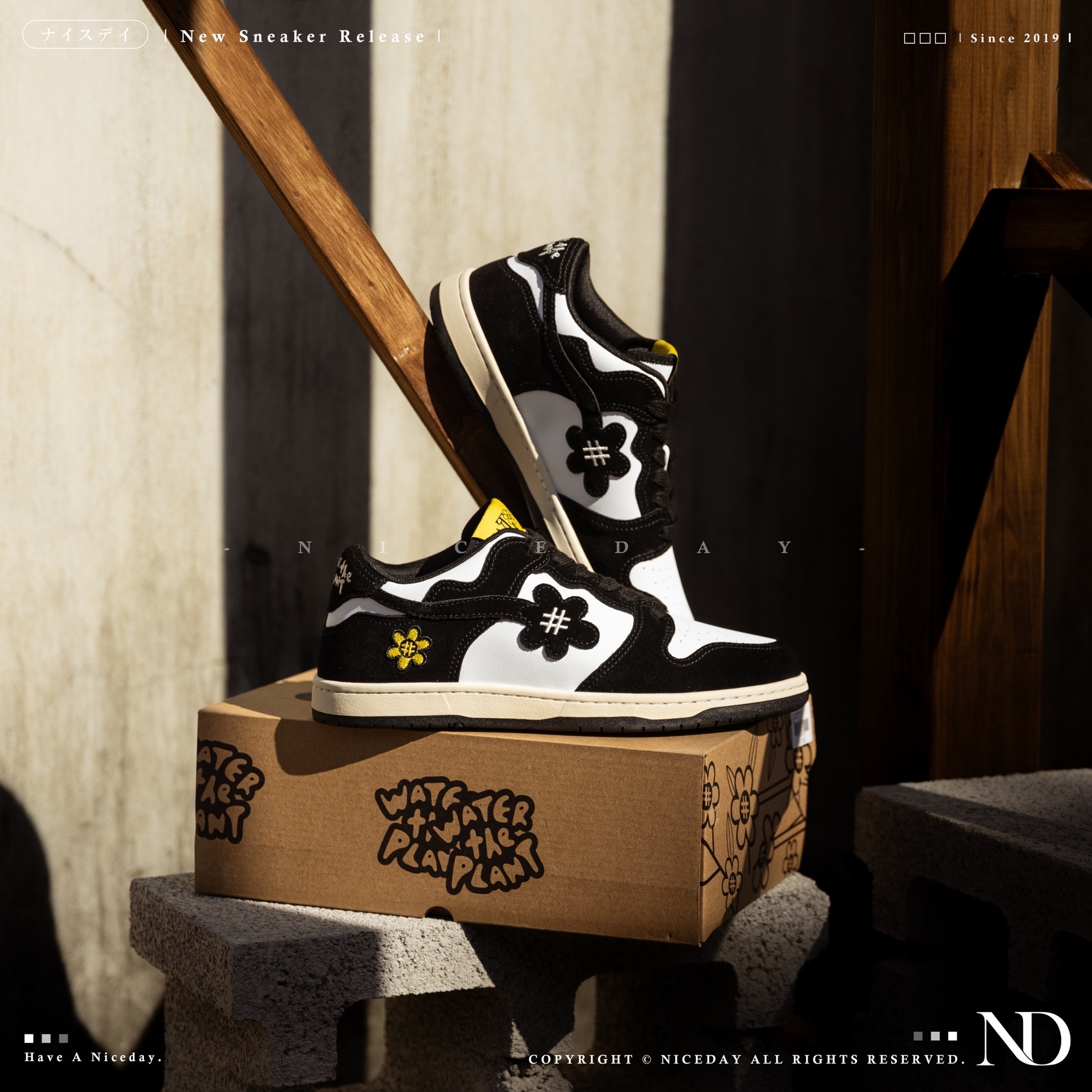 NICEDAY 部分現貨/代購 water  the plant WTP 日本 THUNDER  小花 熊貓 黑白 奶油底 花花 小倒勾