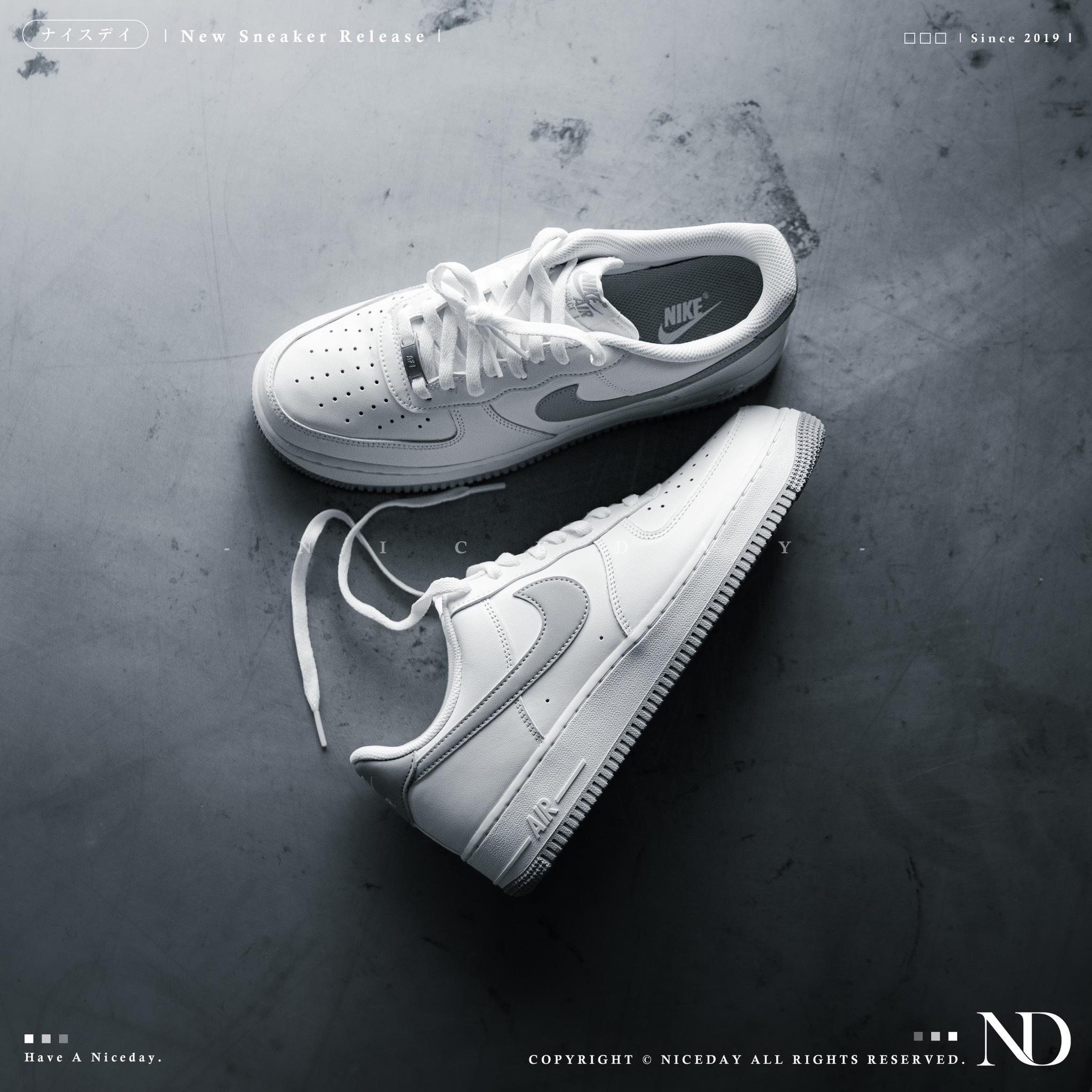 NICEDAY 現貨 Nike Air Force 1 Low 灰白 男款 FJ4146-100