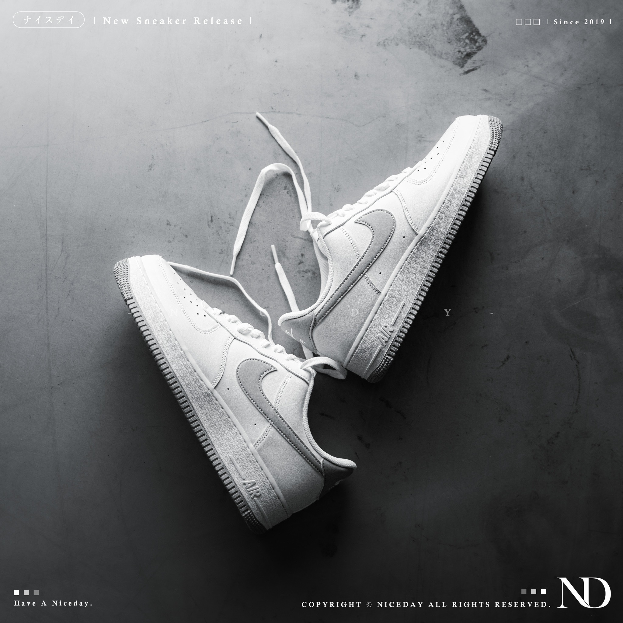 NICEDAY 現貨 Nike Air Force 1 Low 灰白 男款 FJ4146-100