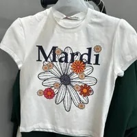 [S] MARDI CROPPED T-SHIRT FLOWER MARDI BLOSSOM,WHITE NAVY, MFK32JSS001WHNV00 (SMD24)
