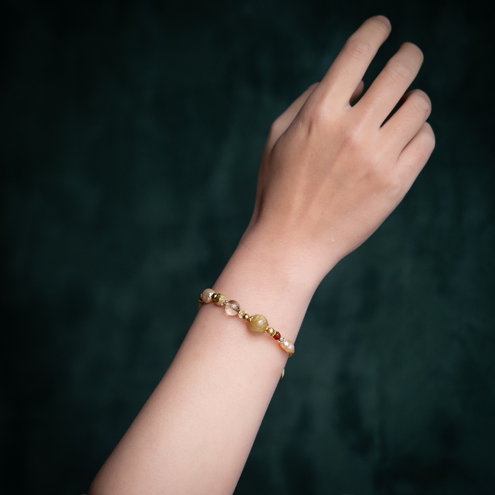 豐年流韻｜鈦晶綠幽靈手鍊 C1594