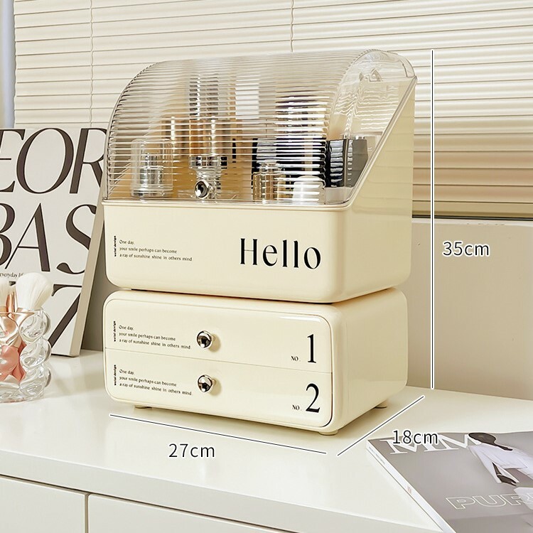 《3620》奶油風黑字母化粧品收納組