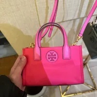 [S] TORY BURCH ELLA NYLON MINI TOTE,BRIGHT PINK, 146437-694 (STB466)