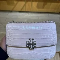 [S] TORY BURCH BRITTEN EMBOSSED SMALL ADJUSTABLE SHOULDER BAG,CLAY PINK, 196133920947 (STB473)