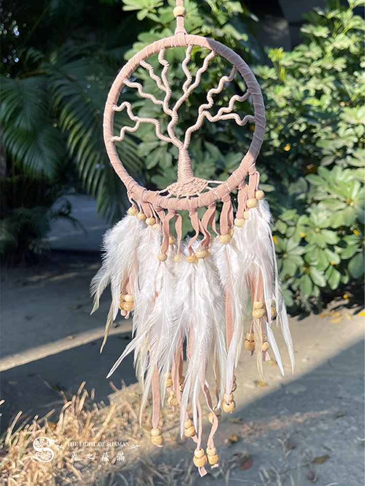 質感 純淨祈夢網生命之樹捕夢網-光之薩滿
