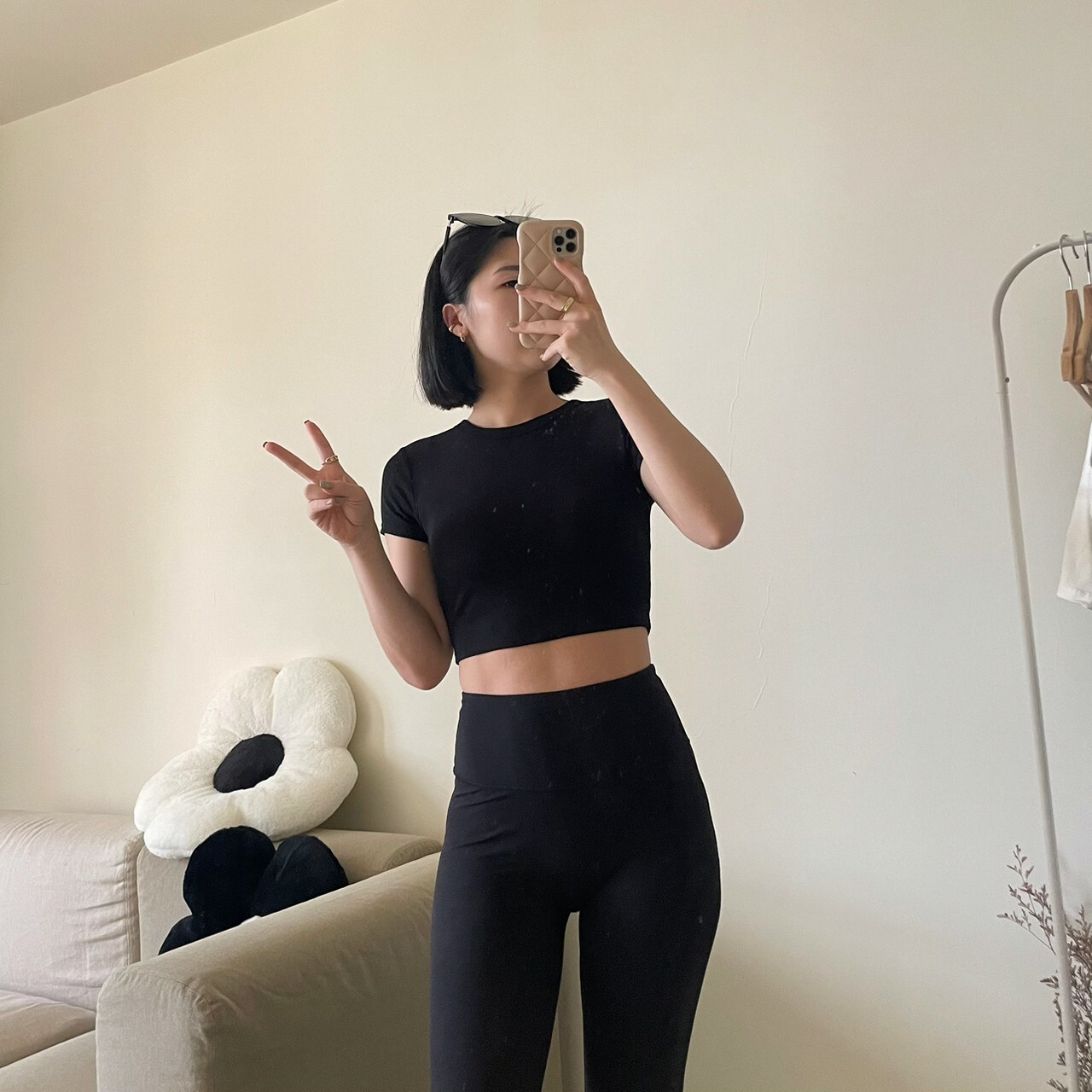 彈性圓領短袖bra T（現貨）