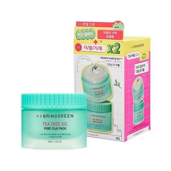 Bring Green Tea Tree CICA Pore Clay Pack 120g [Olive Young Double Planning Set]