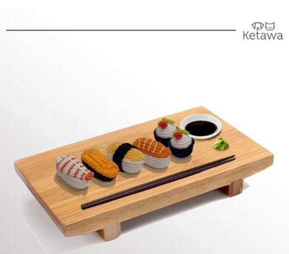 泰國Ketawa 手工針織玩具 - 壽司(5件)