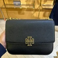 [S] TORY BURCH BRITTEN MEDIUM ADJUSTABLE SHOULDER BAG,BLACK, 138724-001 (STB487)