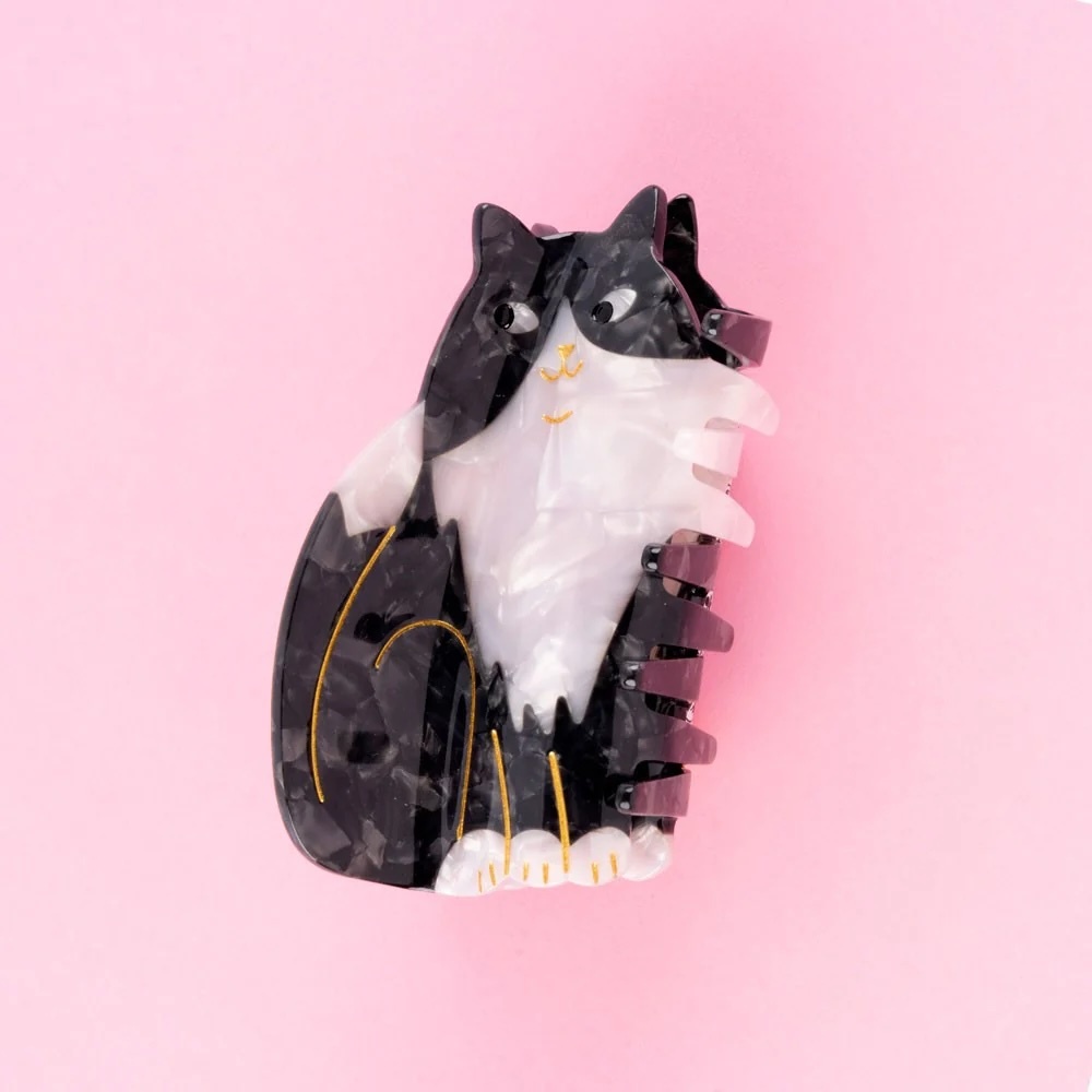 BLACK & WHITE CAT HAIR CLAW｜Coucou Suzette