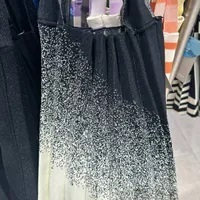 [S] PLEATS MAMA GLITTER SHOULDER BAG,WHITE/BLACK, PMBAW0SC204N (SPL53)