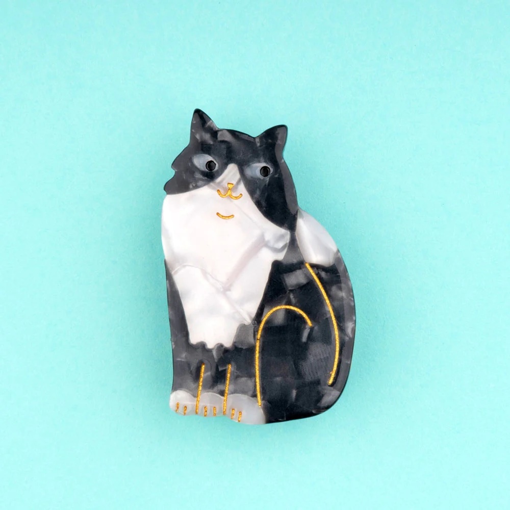 BLACK & WHITE CAT HAIR CLIP｜Coucou Suzette