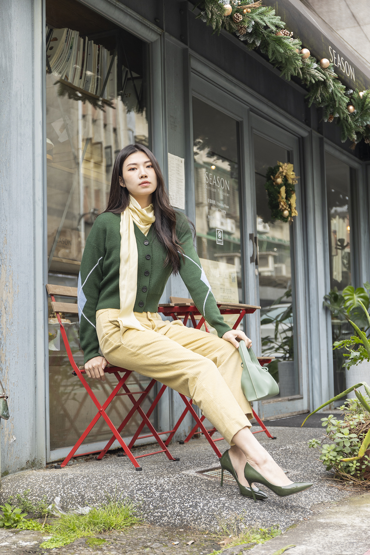 TELA絲垂領襯衫(黃)