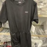 [S] DKNY RHINESTONE LOGO T-SHIRT DRESS,BLACK/SILVER, DP3D4799-BSV (SD819)