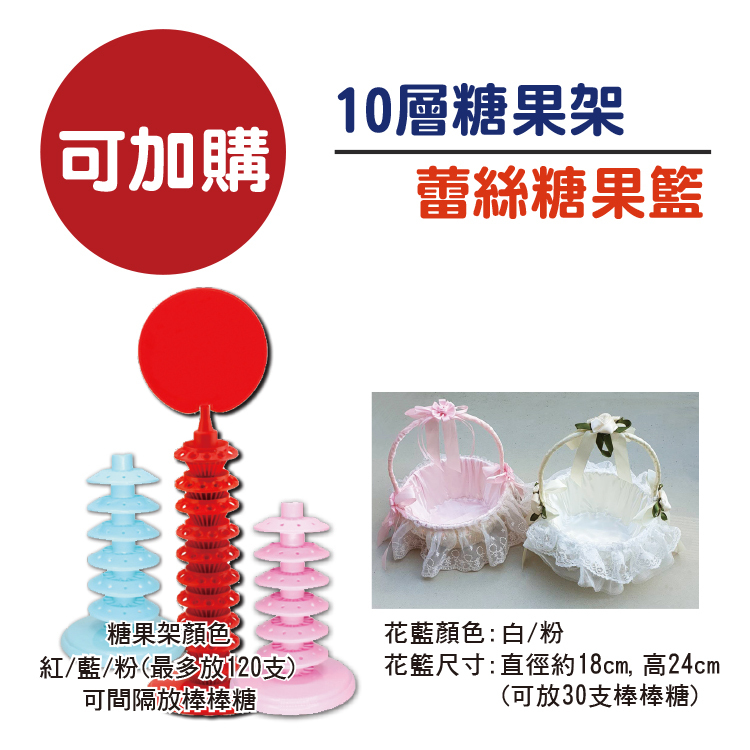 加購糖果架,蕾絲花藍