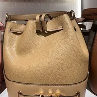 [S] MICHAEL KORS 35S3G6RM8T REED MD BELTED BUCKET MSGR LEATHER,CAMEL, 196163779942 (SMK794)
