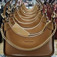 [S] MICHAEL KORS 35H3G3WL8L WILMA MD EW STR CHN SHLDR LEATHER,LUGGAGE, 196237277176 (SMK795)