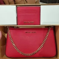 [S] MICHAEL KORS 35S2GGZD6L GIFTABLE BOXED ITEMS JST MD PTTE W CD HDR LEATHER,BRIGHT RED, 196237289100 (SMK799)