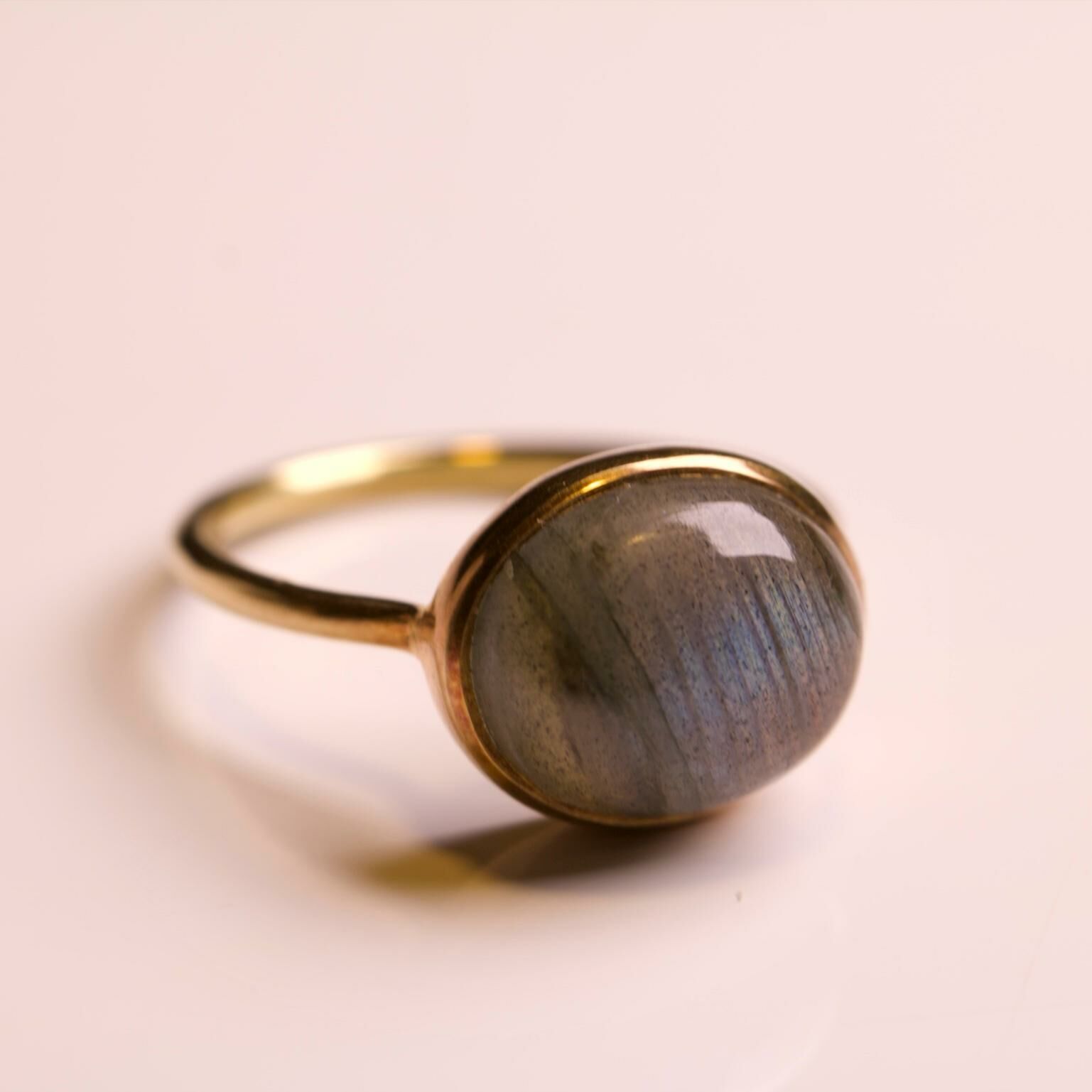 日本半貴石戒指-Labradorite拉長石