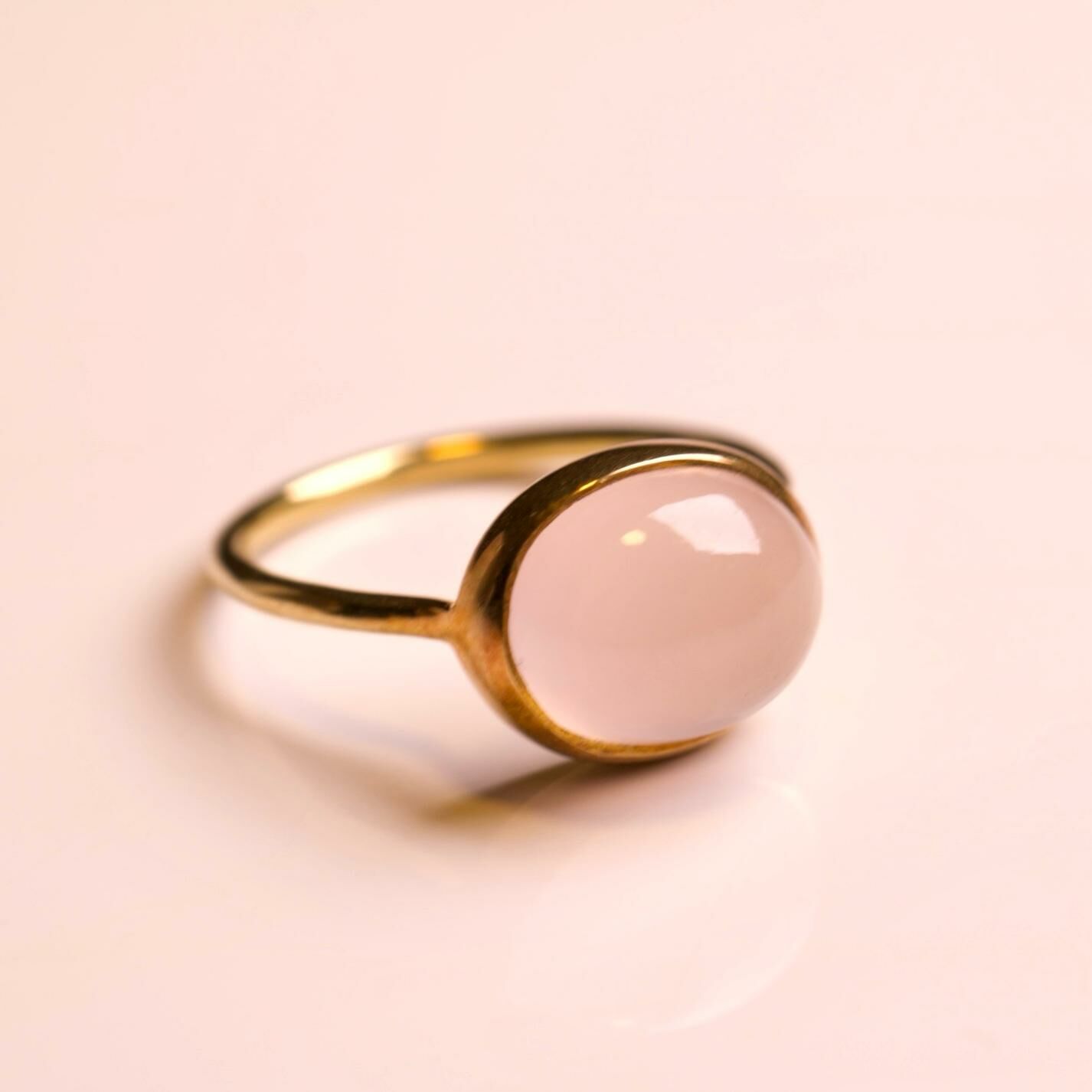 日本半貴石戒指- Rose Quartz薔薇石
