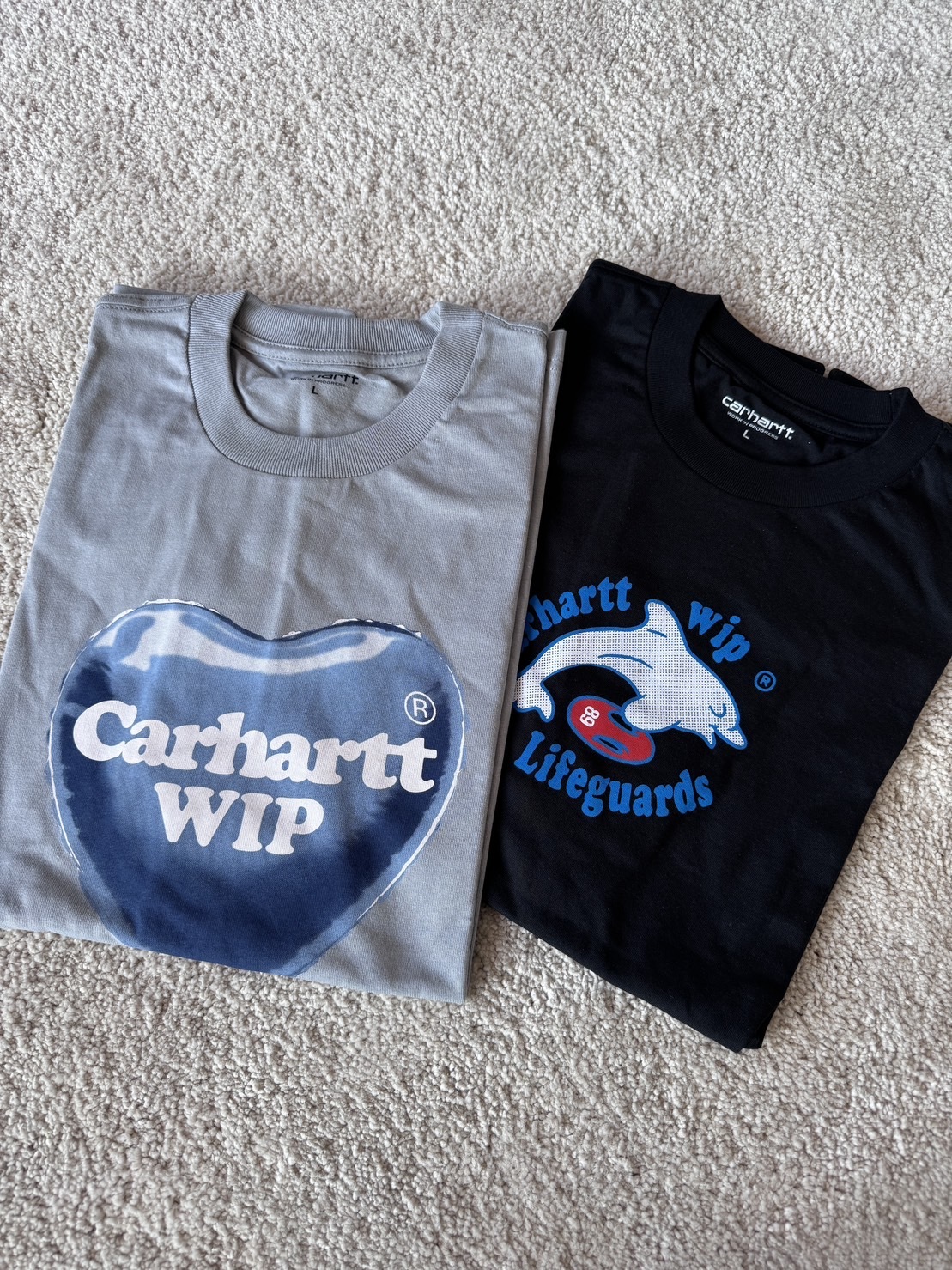 【Carhartt】現貨 韓國 Carhartt 短袖 短T 愛心 海豚 灰 黑 復古踢 短踢