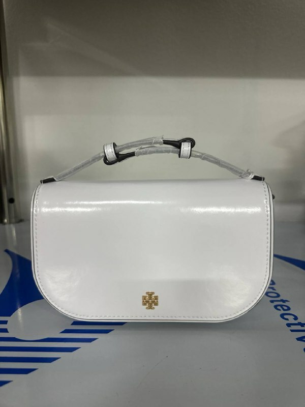 [S] TORY BURCH EMERSON PATENT TOP HANDLE CROSSBODY,OPTIC WHITE, 142346-137 (STB489)