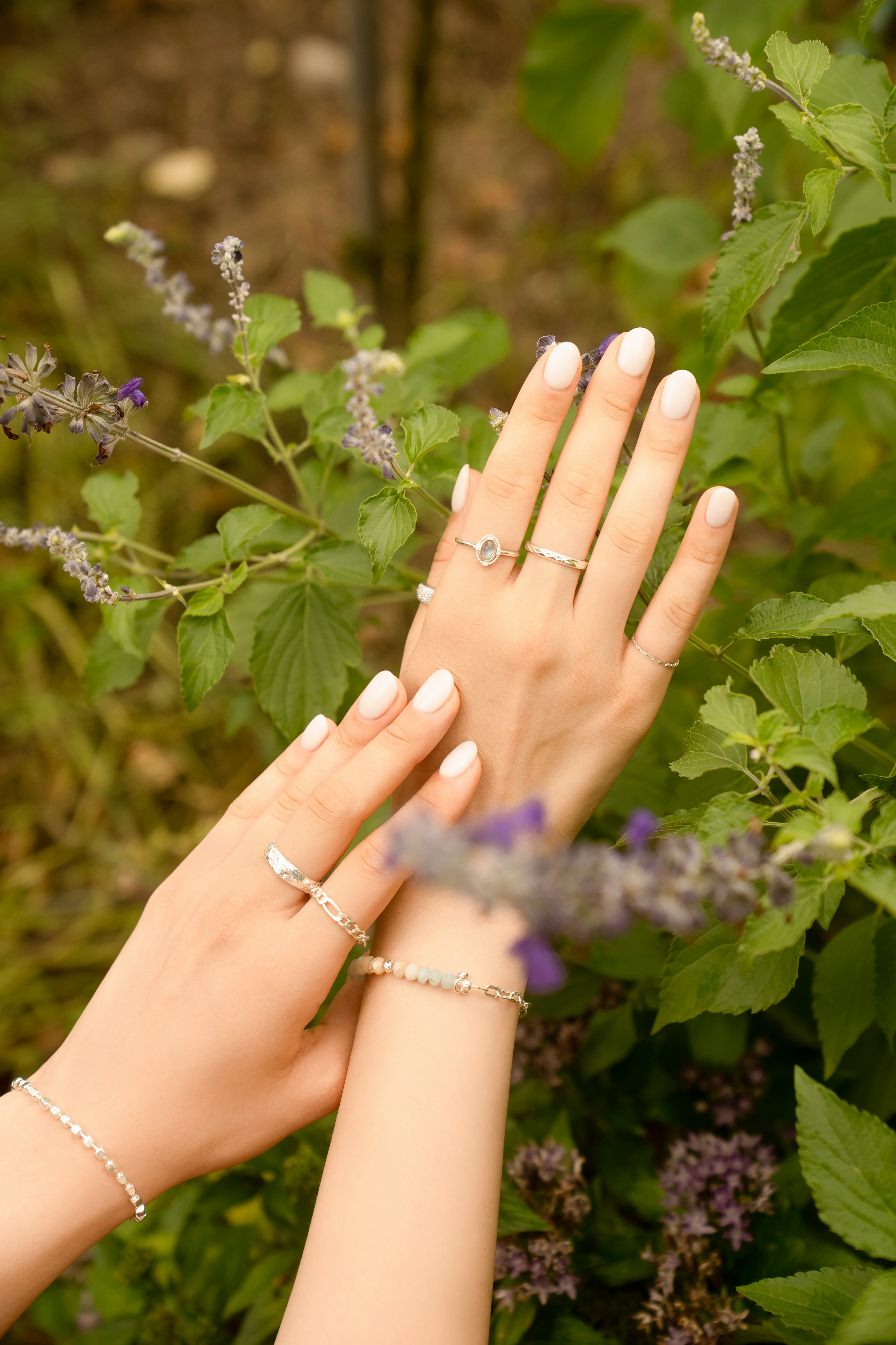 ③純銀　銀盃　48g ③純銀 銀盃 48g Fusion 3 piece ring in 18kt. white gold with