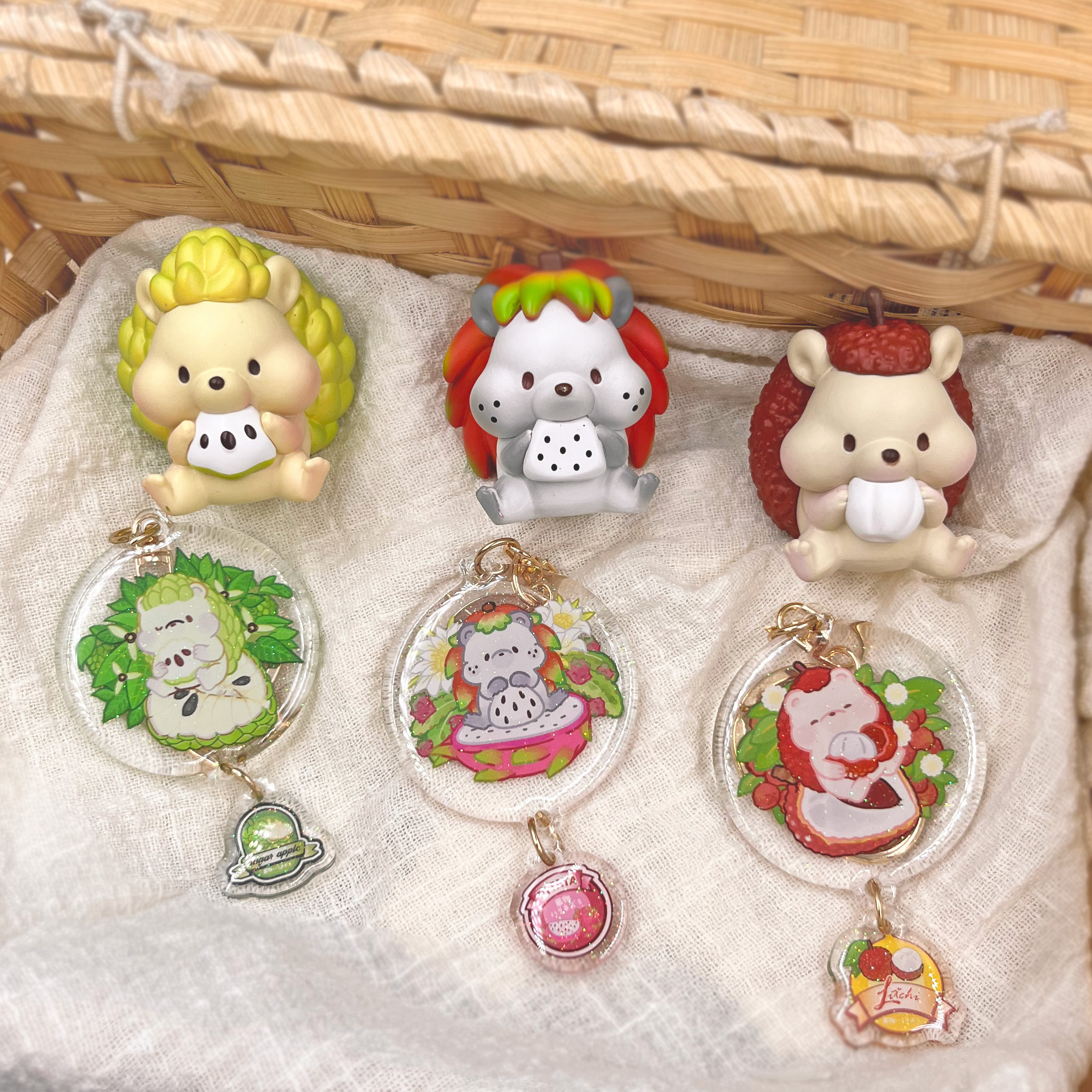 【現貨/全套販售】水果刺蝟 - 壓克力吊飾(全6款)