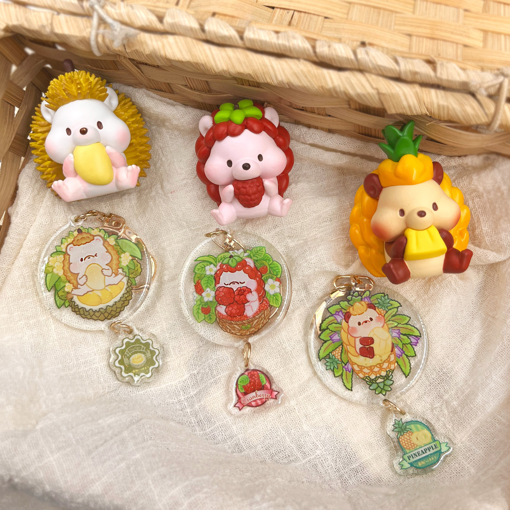 【現貨/全套販售】水果刺蝟 - 壓克力吊飾(全6款)