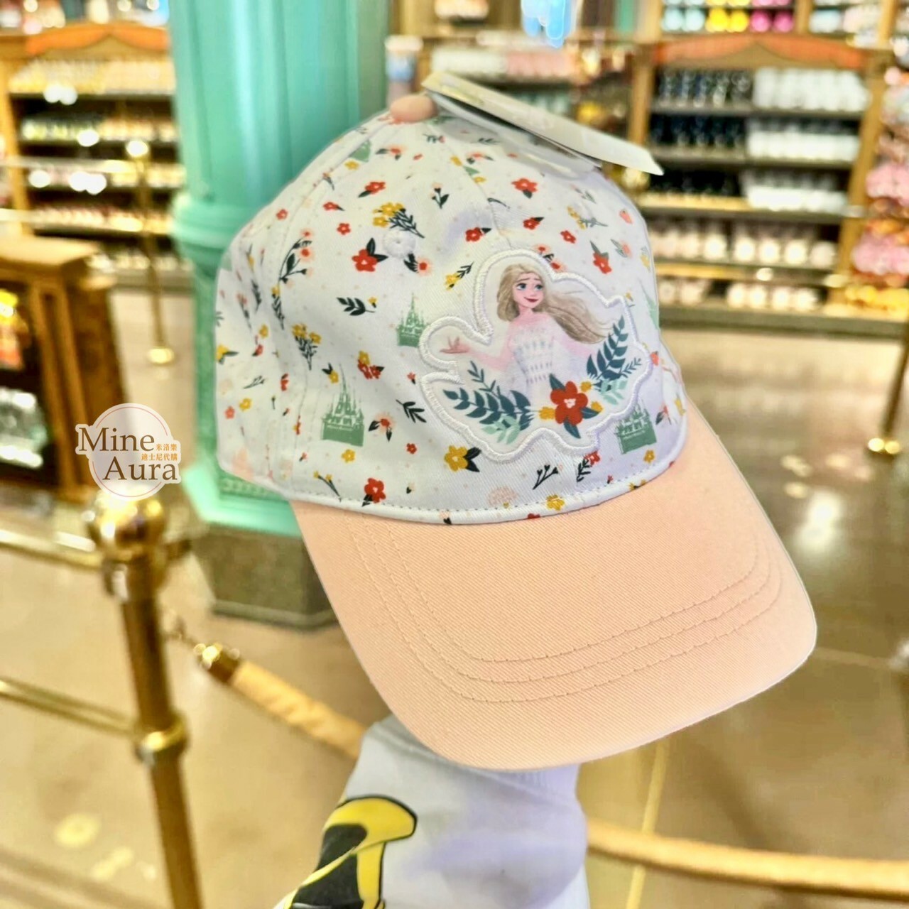 (限時特價) 艾莎 Elsa 娃娃 滿版花花圖案 棒球帽 帽子 冰雪奇緣 Frozen -上海迪士尼樂園