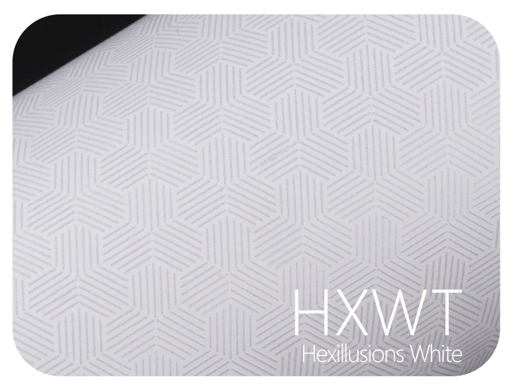LIFE+GUARD HXWT Hexillusions White LIFE+GUARD WABU Wave Blue vinyl skin sample for 3C protective wraps
