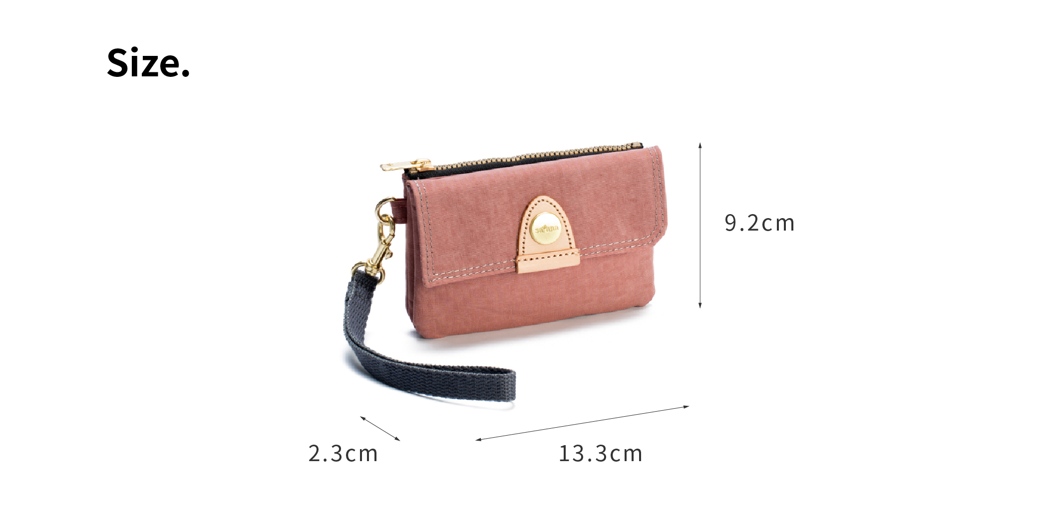 satana Soldier 趣遊拾光零錢包 陶土紅 SOS3070-620 尺寸