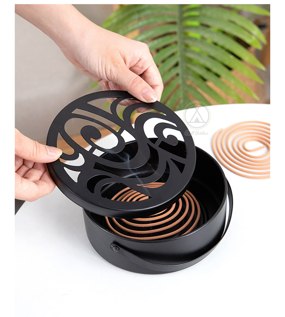 不鏽鋼掛式蚊香盒 祥雲紋樣