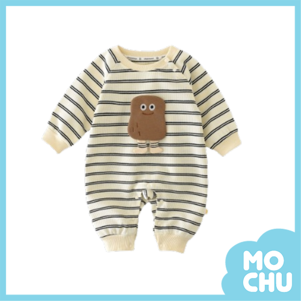 花生人黑條紋長袖連身衣