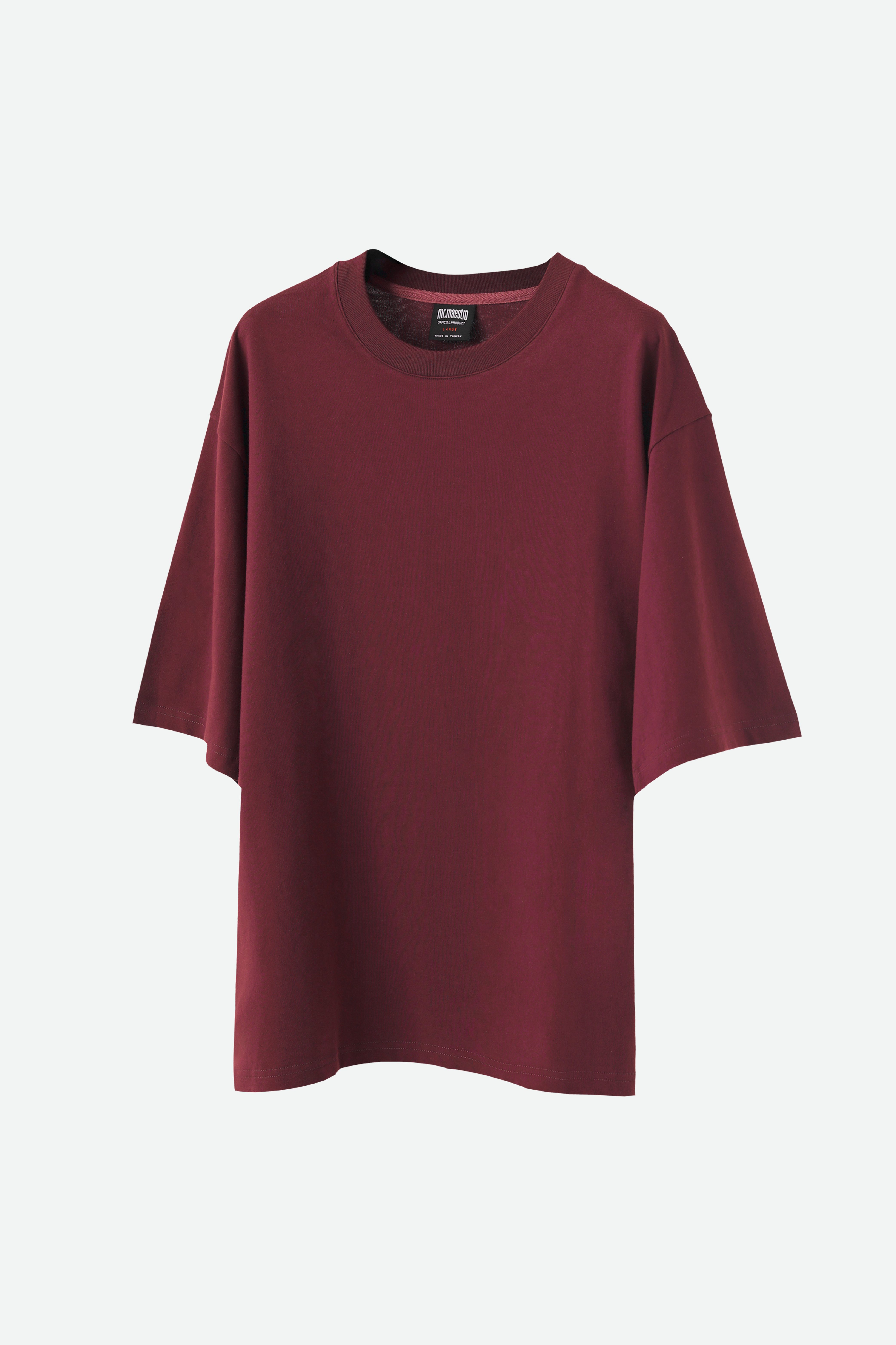 mr.maestro Wide 落肩寬版  -  高磅數純棉素Tee 勃艮第酒紅